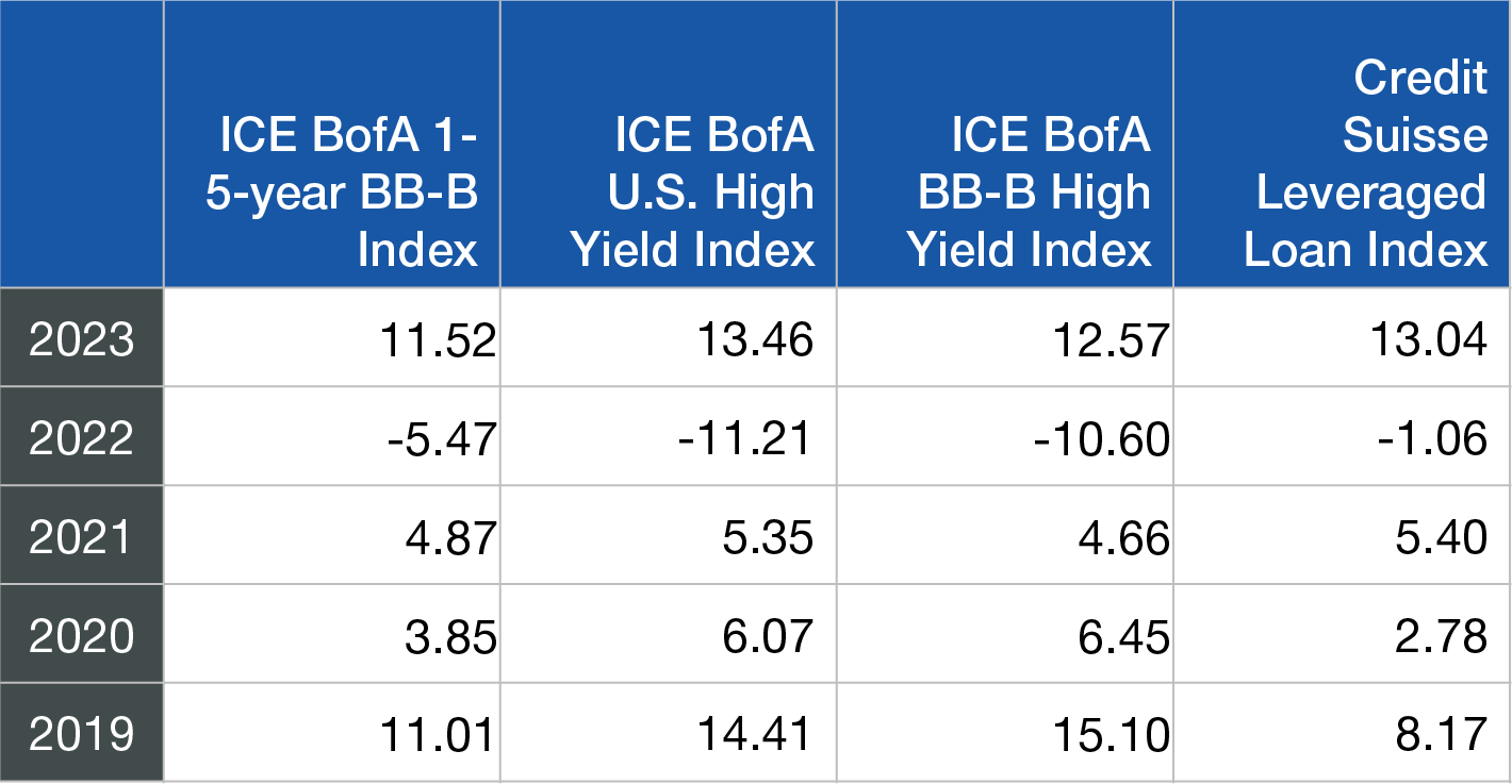 Past Performance of Selected Indices (Calendar Year)